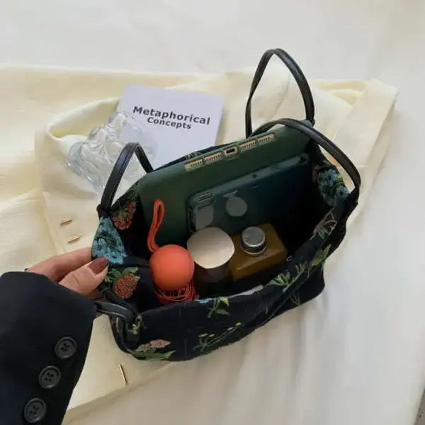 Floral Print Sweet Cotton Shoulder Messenger Bag
