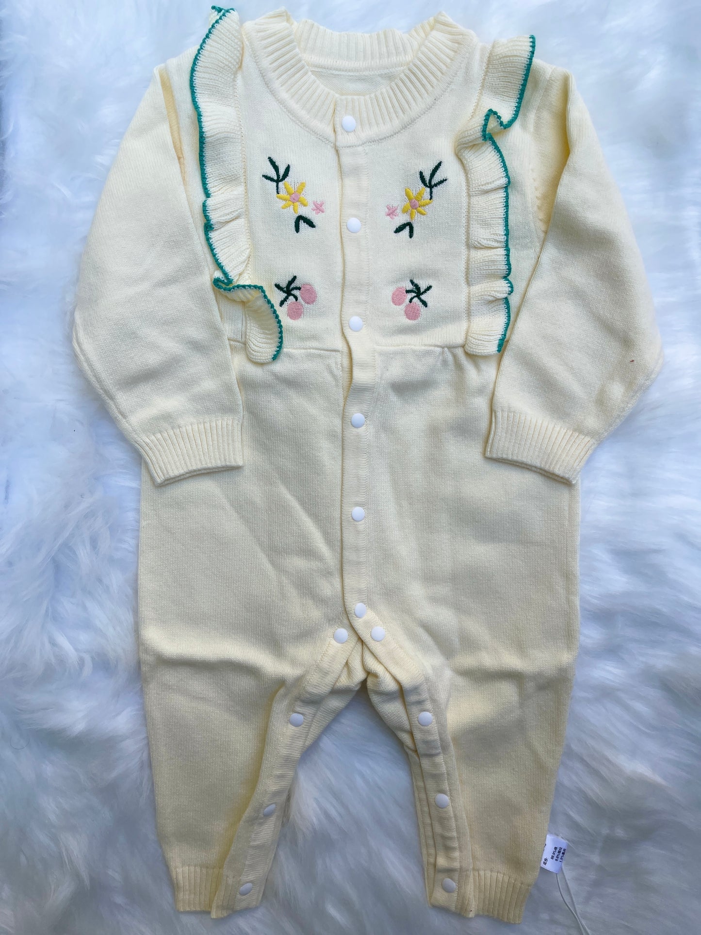 Emboridered Little Flower Baby Romper