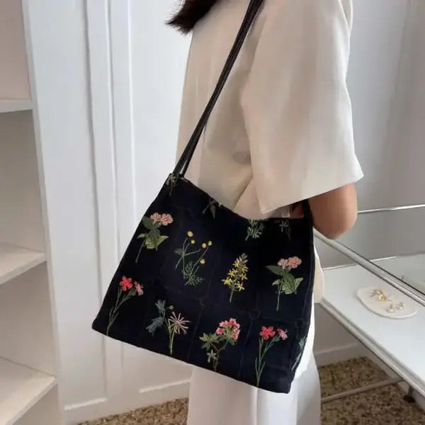 Floral Print Sweet Cotton Shoulder Messenger Bag