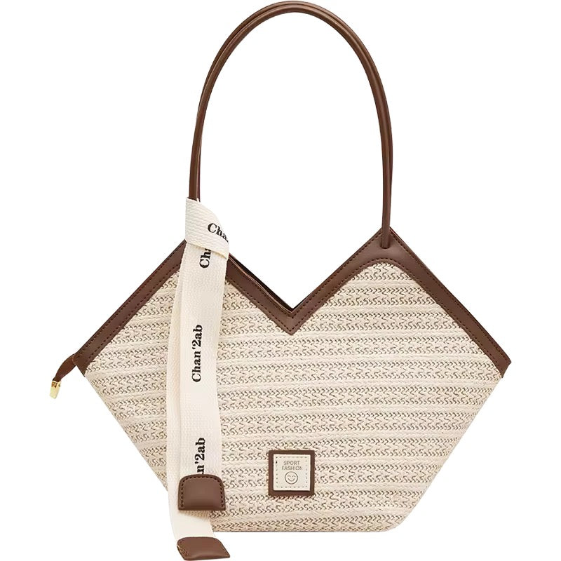 Handmade Woven Large Shoulder travel beach handbag