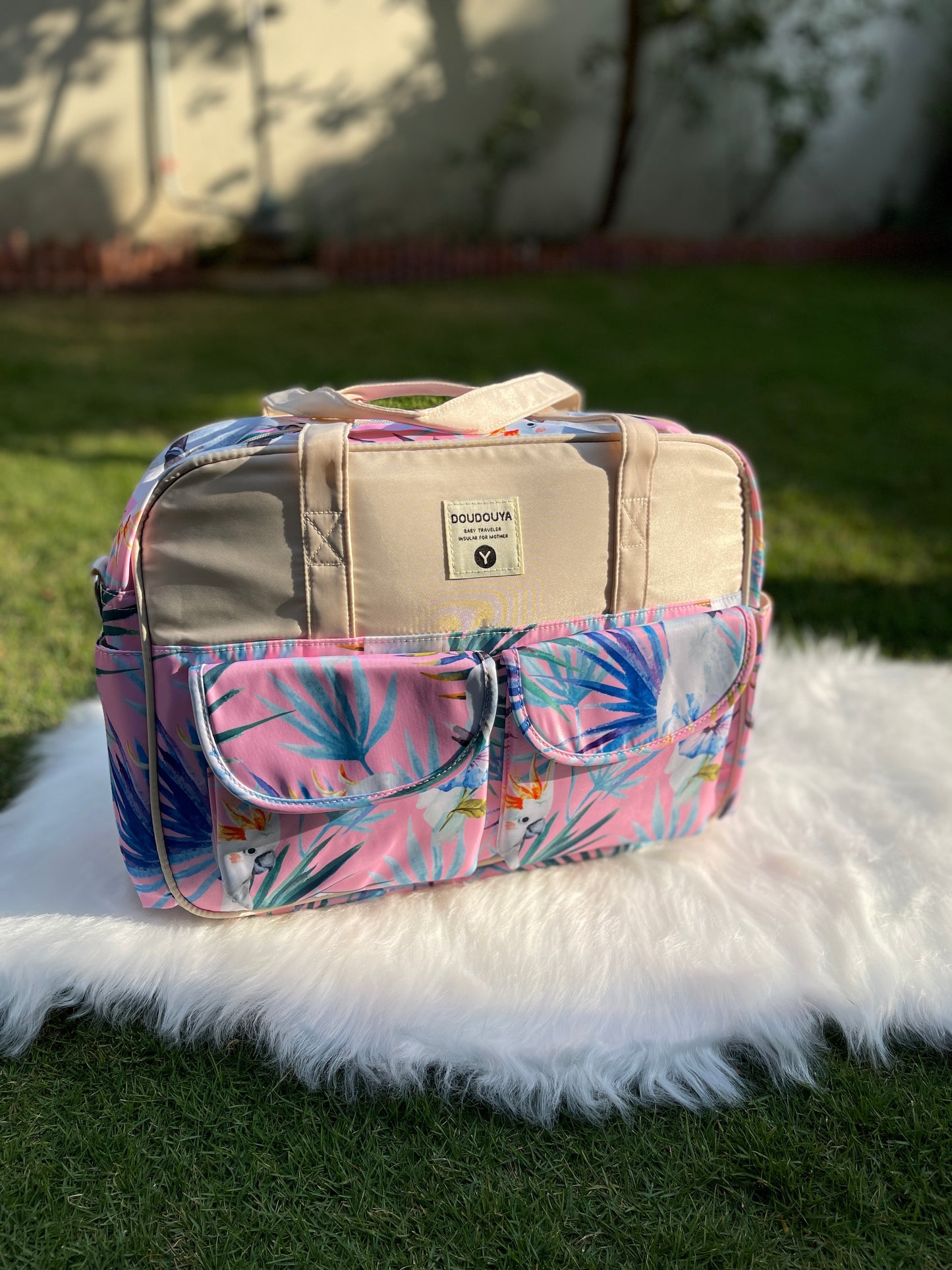 Pink Bird Diaper Bag