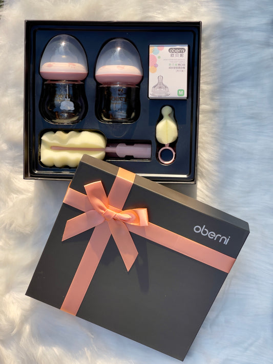 Pink Oberni Newborn Feeder Gift Set