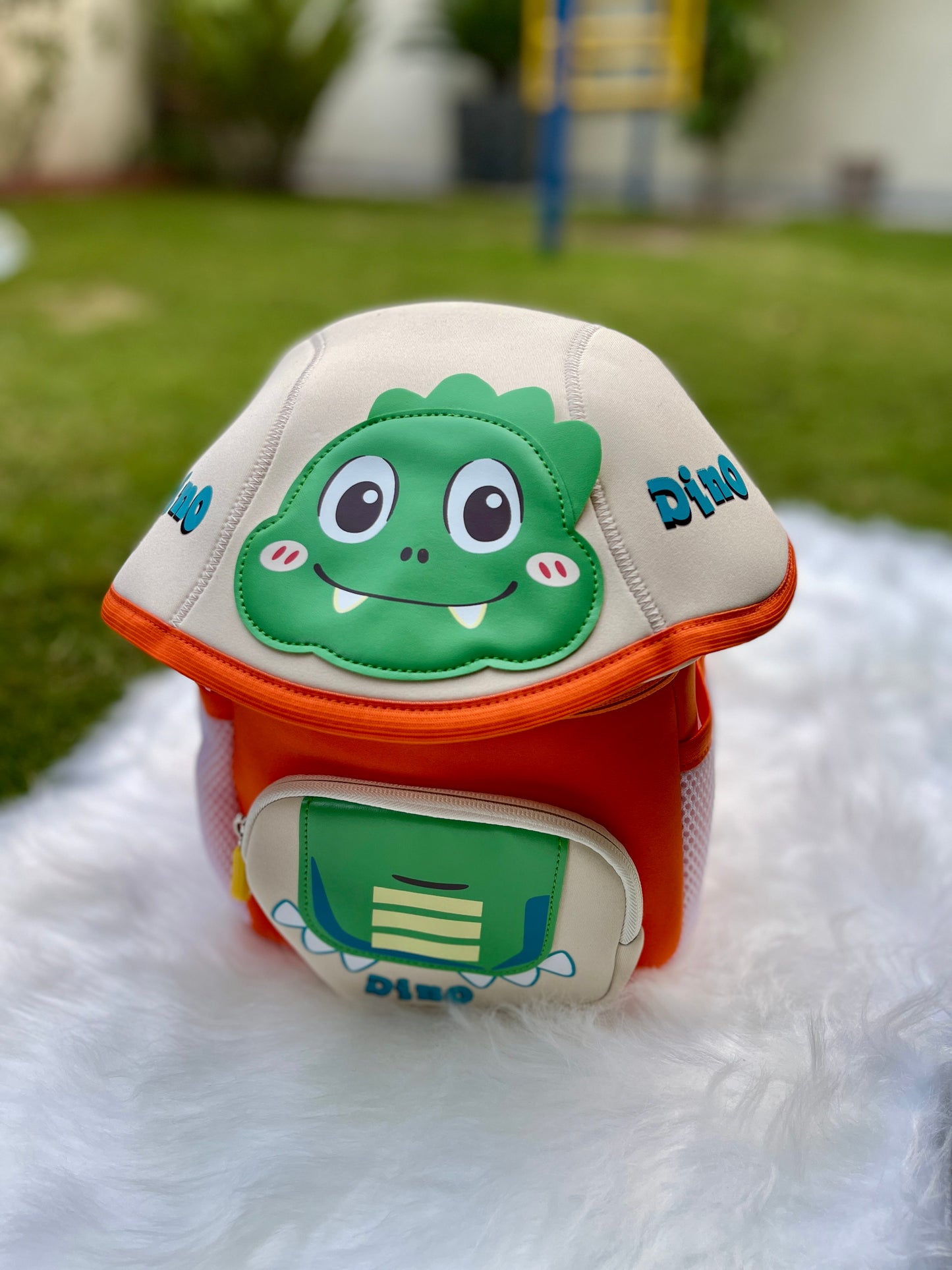 Orange Dino Mini Kids Backpack