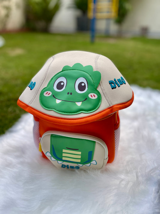 Orange Dino Mini Kids Backpack