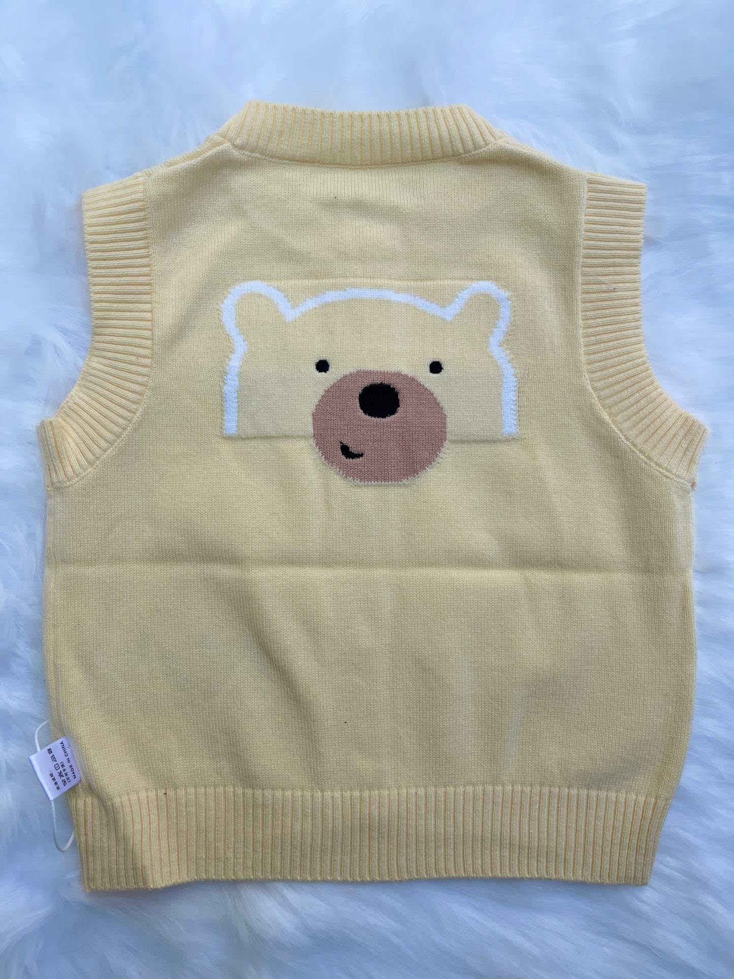 Yellow Bear Sleeveless Sweater