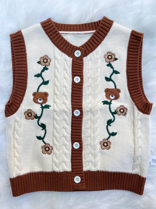 Brown Bear Sleeveless Sweater