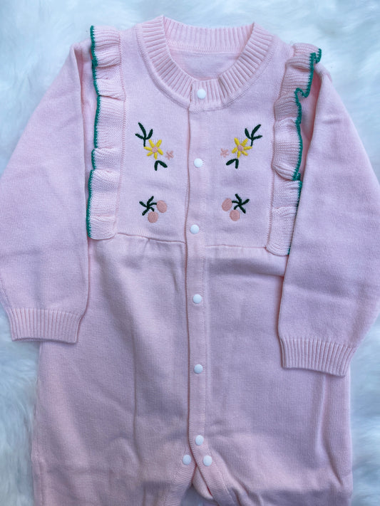 Emboridered Little Flower Baby Romper