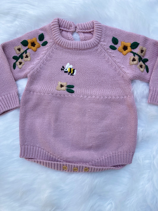 Handmade Embroidery Long Sleeve Baby Romper