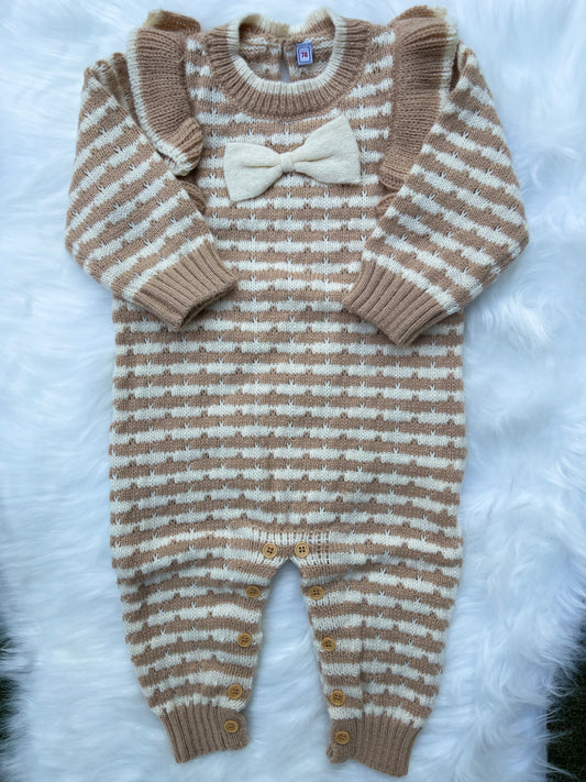 Knitted Ruffled Baby Romper