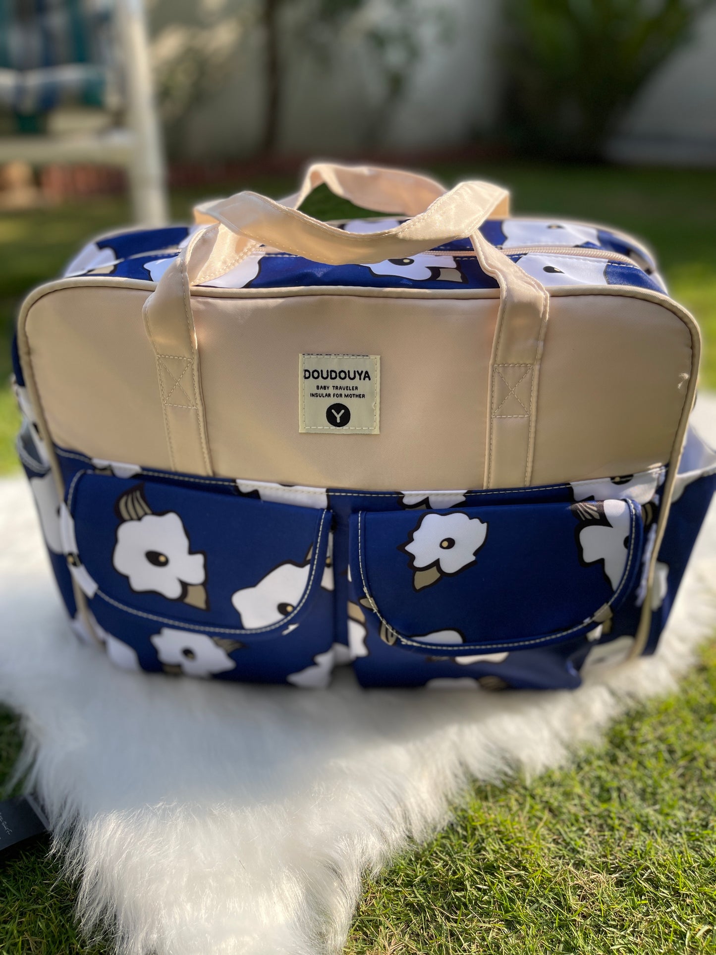 Blue Floral Diaper Bag